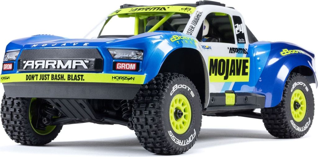 A remote-controlled off-road truck.