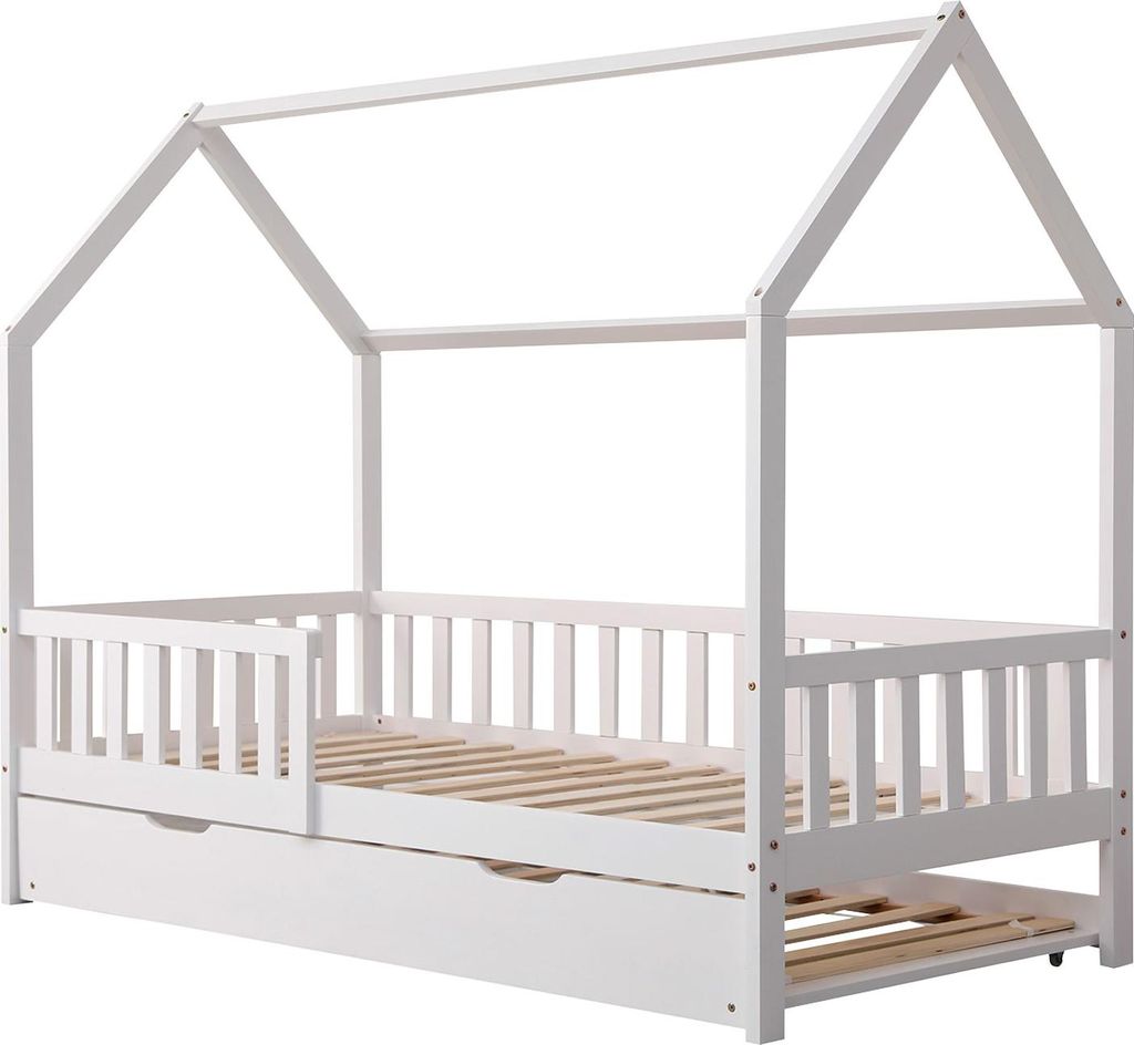 Ausziehbares Hüttenbett für Kinder 190x90cm weiß MARCEAU Produktbild 