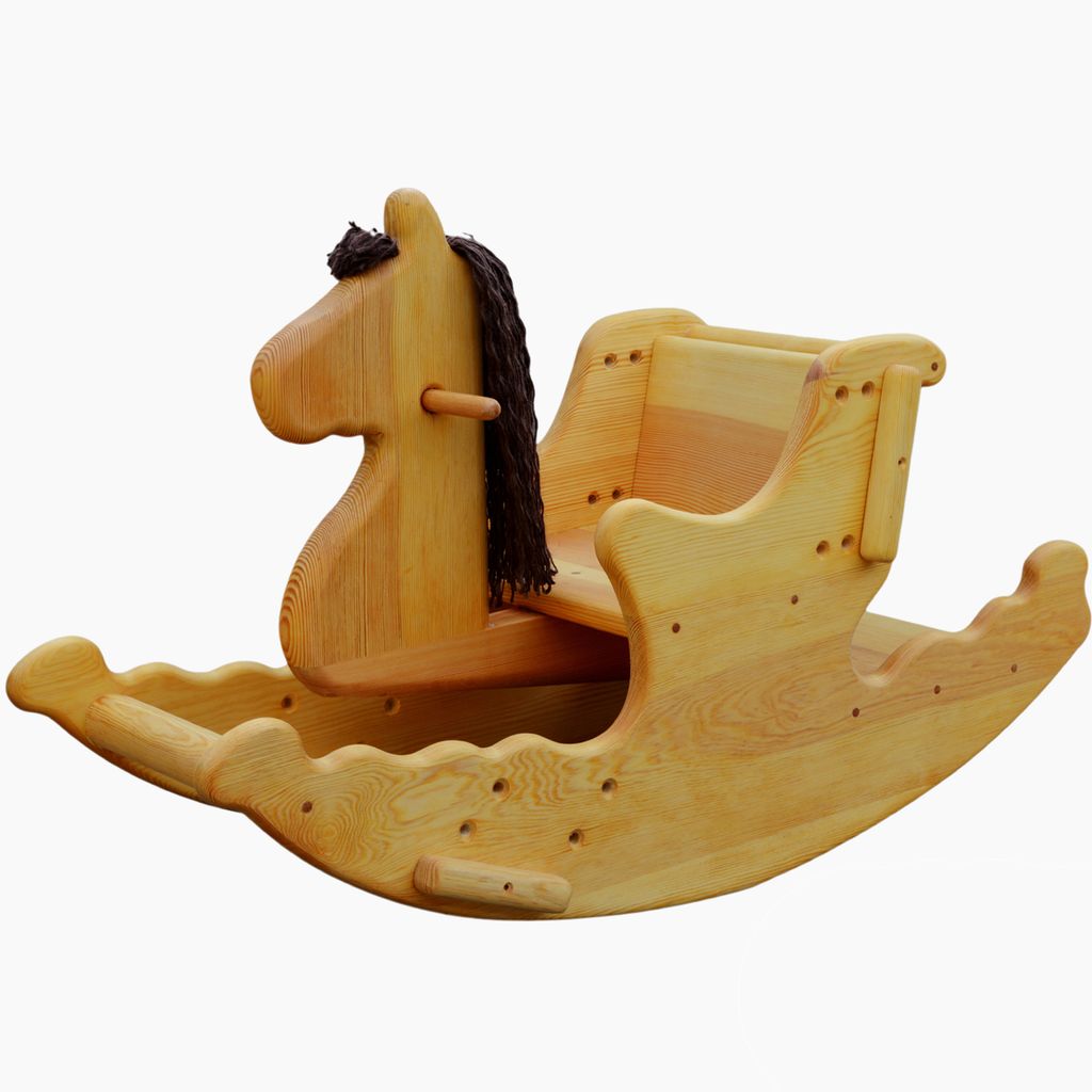 Deutsche Wertarbeit,Wooden rocking horse Montessori Holz Schaukelpferd Madera 