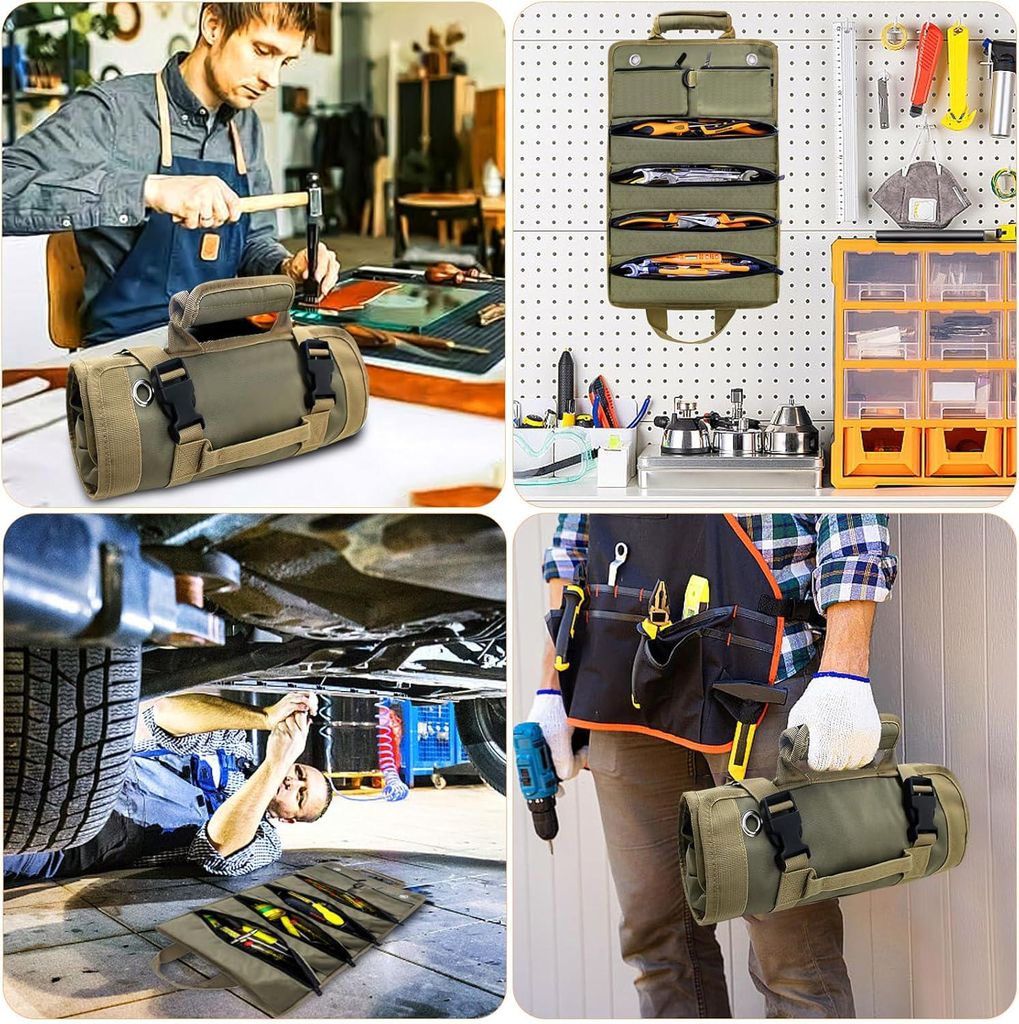 Multifunktionale Werkzeugtas mit 6 Fächern und Reißverschluss für Elektriker und Handwerker