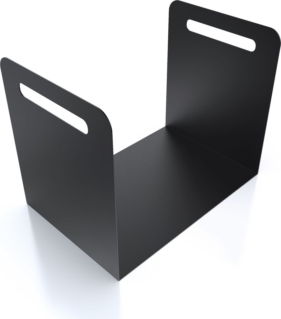 Kaminholzregal Innen Außen Brennholzregal Metall Kaminholzkorb, Modell:Rustikal Schwarz