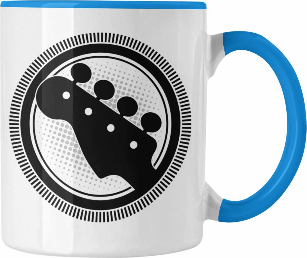 Trendation - Gitarrenspieler Tasse Geschenk Gitarre Geschenkidee Spruch Kaffee-Becher fürr Gitarrist Grafik (Blau)