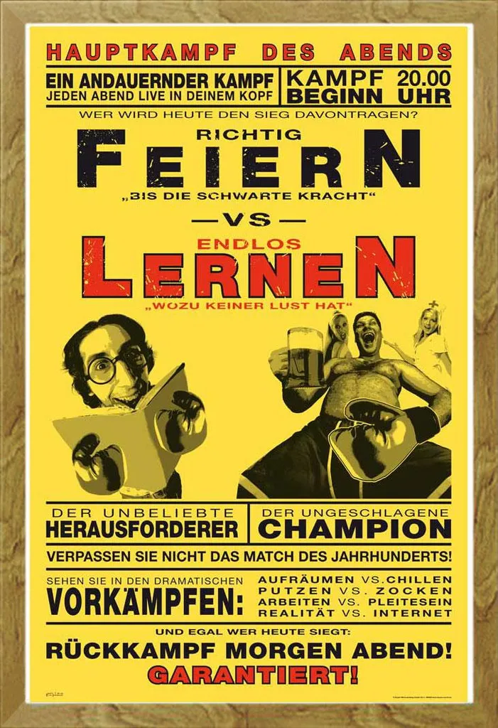 Poster Celebrare vs Imparare Boxe 61x91.5 + Cornice Shinsuke Rovere