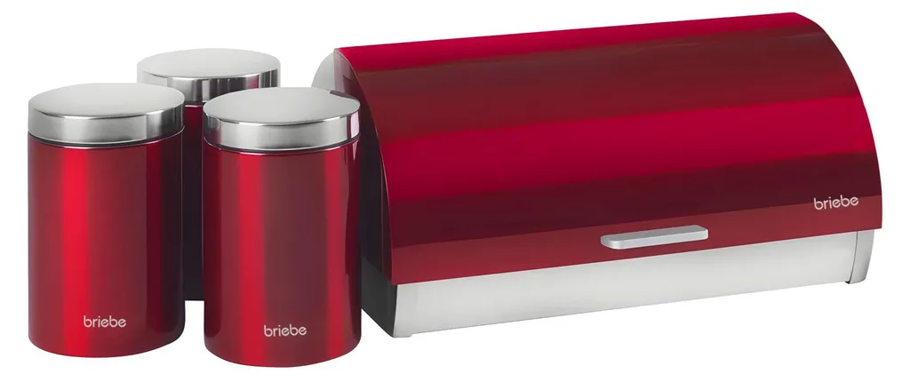 Set Portapane Luxury Briebe BB1161 Acciaio Rosso Design Moderno