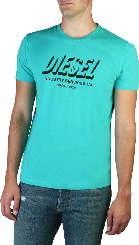 Diesel Herren T-DIEGOS-A5 T-SHIRT Rundhals Kurzarm Türkis