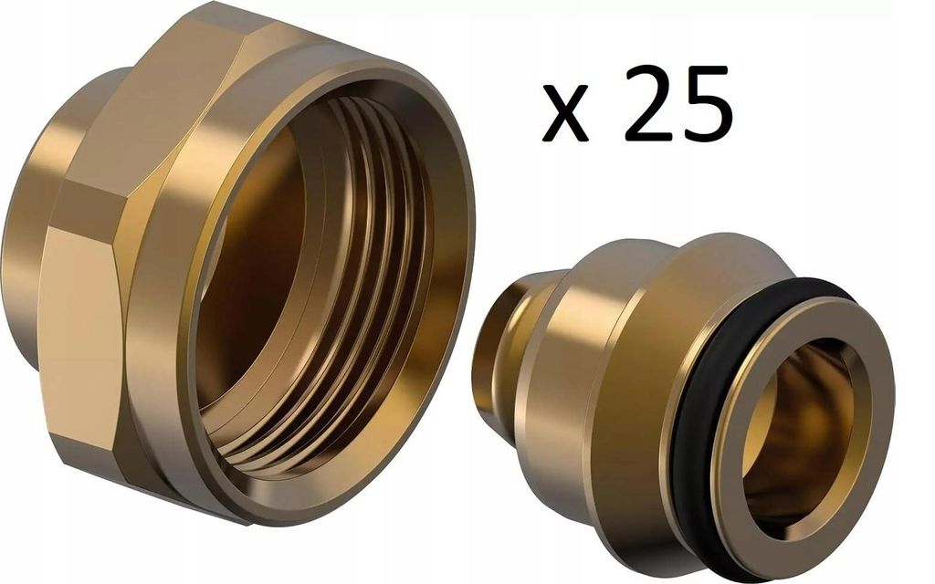 Vario 16 x 1,8/2,0 x 3/4 Klemmverschraubung für Heizkreisverteiler und PEX Rohr, Verbindungsring für Fußbodenheizung (1065284) 25 Stück