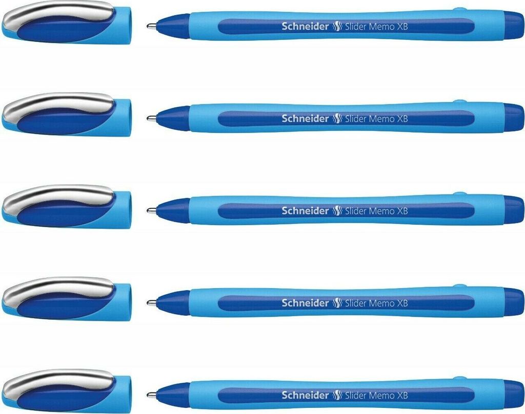 Kugelschreiber Schneider Slider Memo XB - 5er-Set Blau