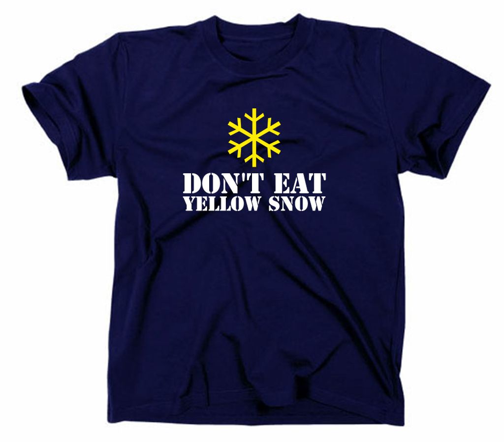 Styletex23 T-Shirt Don't Eat Yellow Snow Fun, navy, S