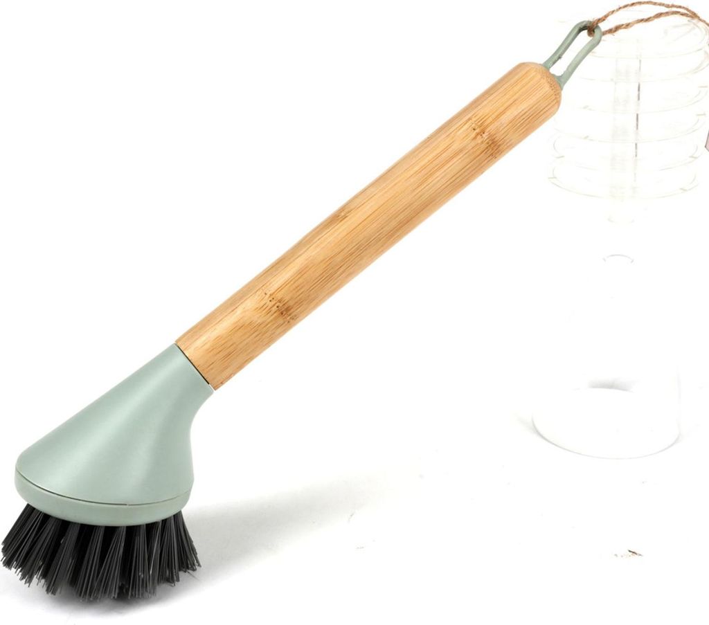 Spülbürste mit Bambusgriff ca. 25,2 x 6 cm Handbürste Geschirr Töpfe Pfannen Küchenbürste umweltfreundlich 24 Stück