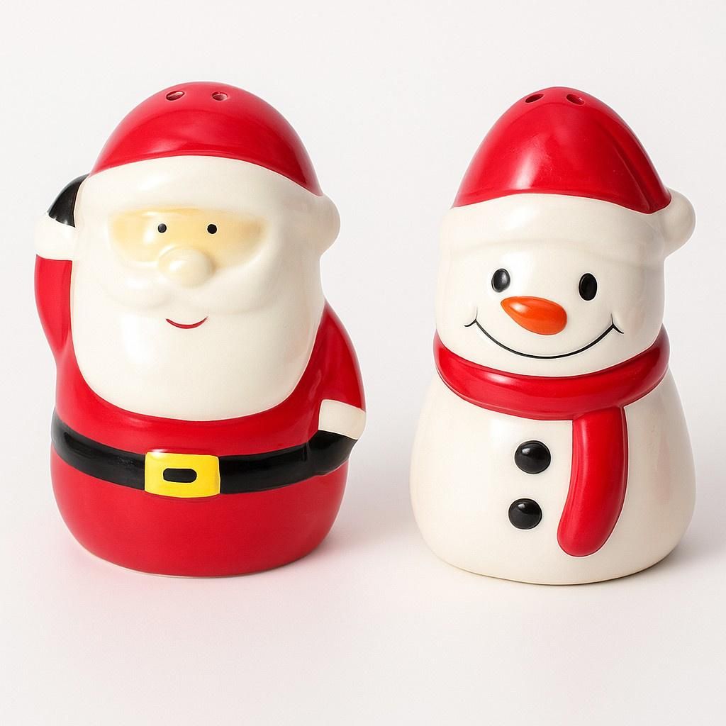 NOELUNE Salz- und Pfefferstreuer Weihnachtsmann und Schneemann