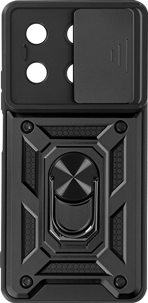 Avizar, Schutzhülle für Xiaomi Redmi Note 13 5G Ring Halterung Kameraabdeckung, Schwarz