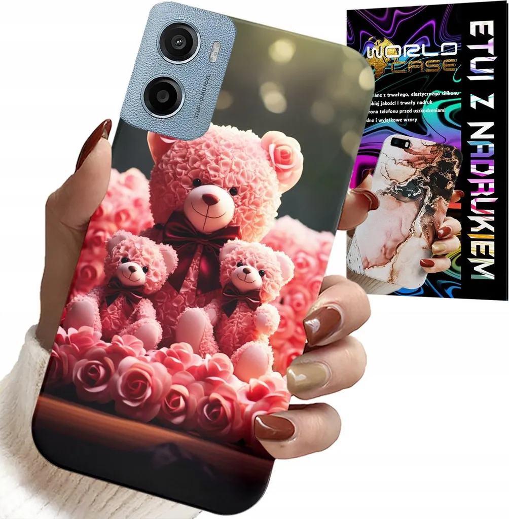 Cover Motorola G05 E15 Rosa Orsacchiotti - Protezione Schermo Gratis
