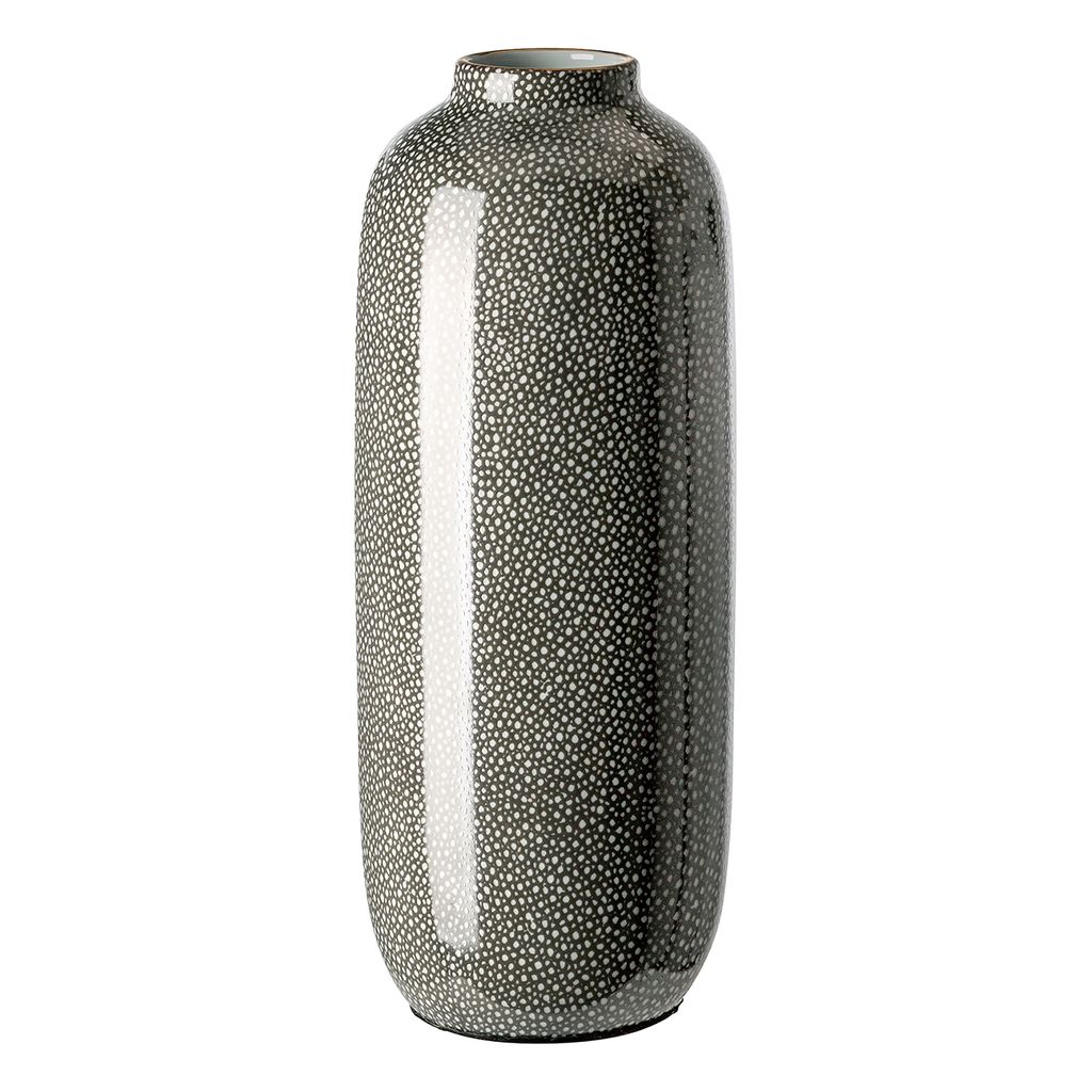 Fink ROY, Vase, Porzellan, grau, weiß, L. 11 cm, B. 11 cm, H. 30 cm, D. 11 cm 127153