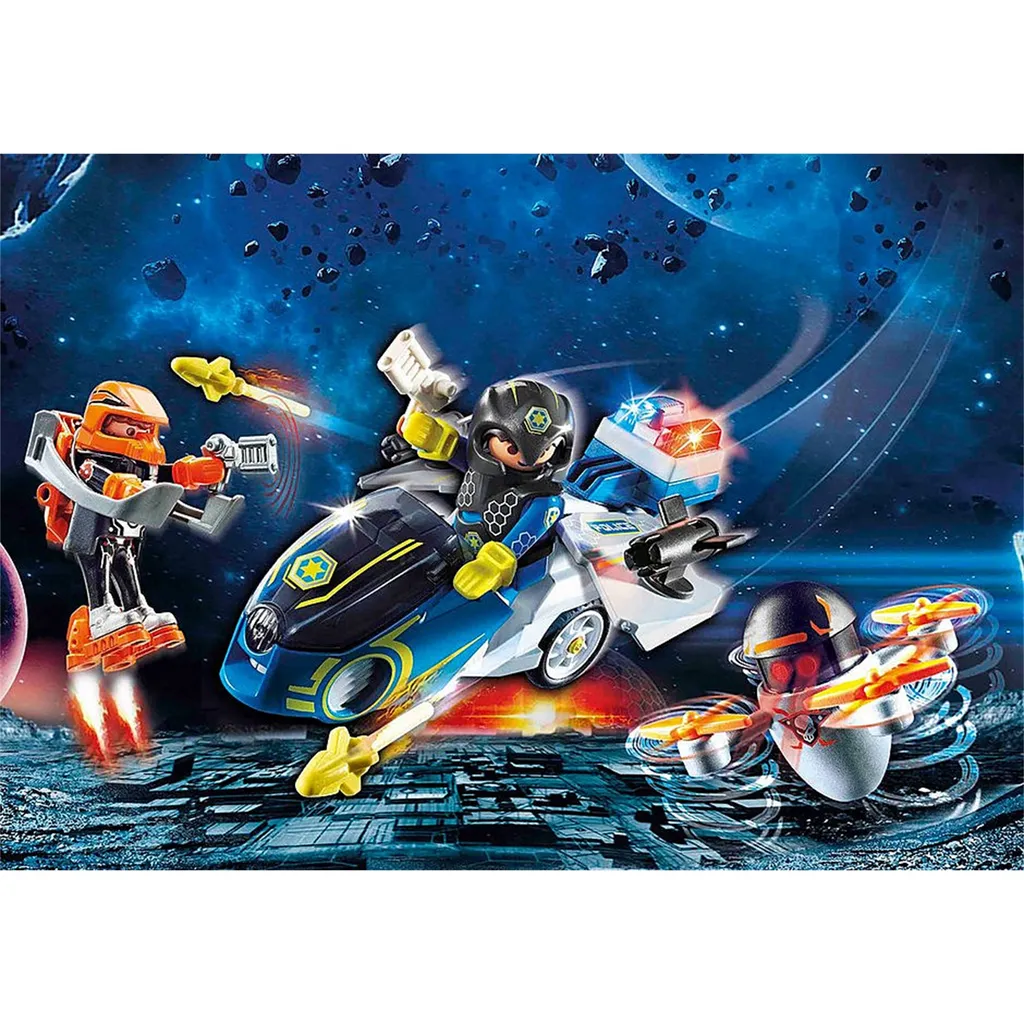 Vélo de police Galaxy PLAYMOBIL 70020 : le cadeau idéal pour s'amuser