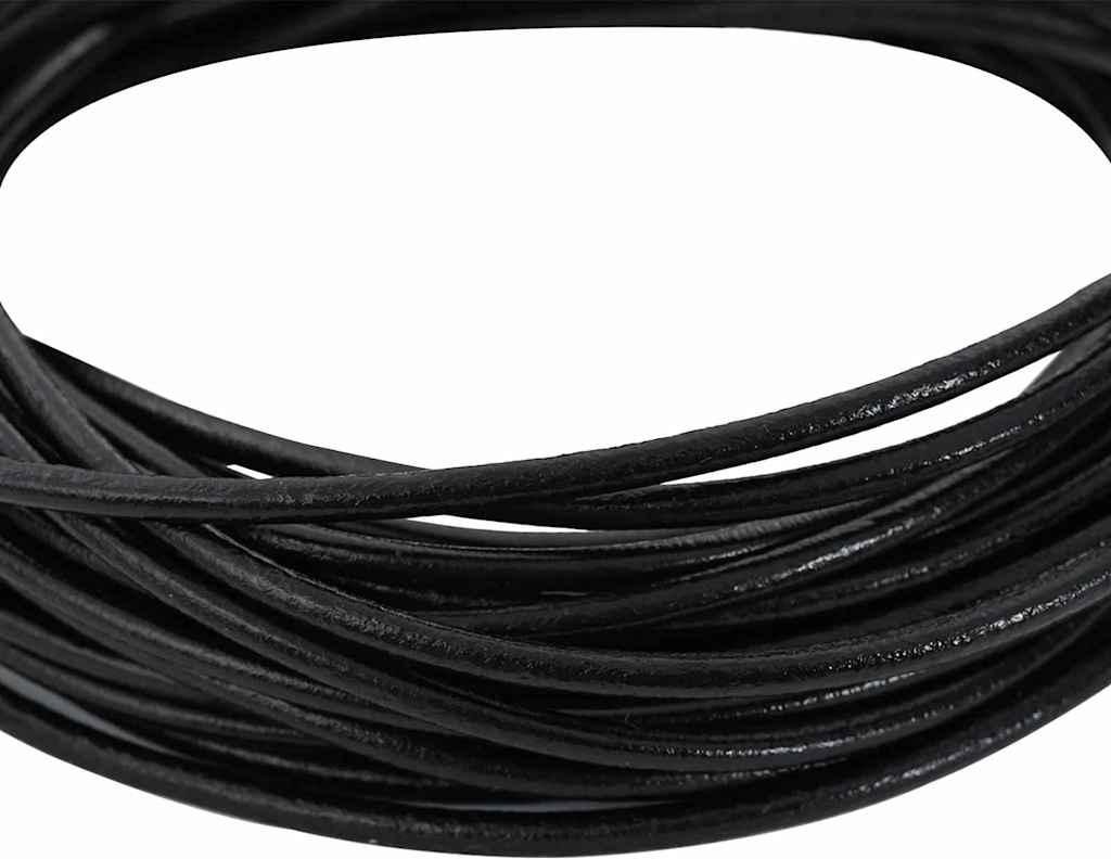 "Winter Sale" Leder Schnur Schwarz Ø3 mm x 10 m Leder - Bastelmaterial clorisNeu536524 - Bastelmaterial