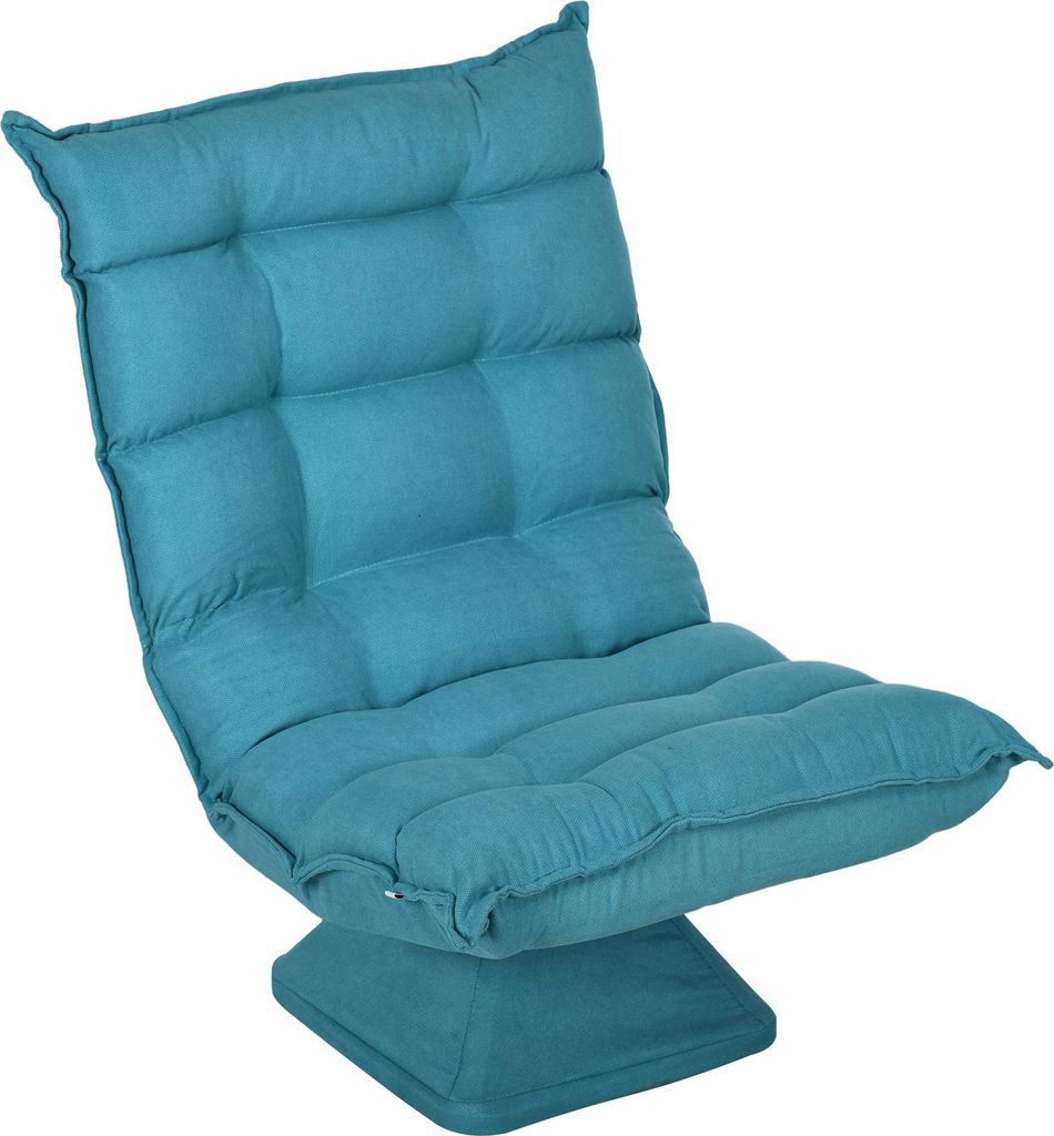 Relaxsessel Lesesessel, drehbar, Samtoptik, 62 cm x 70 cm x 95 cm, Blau