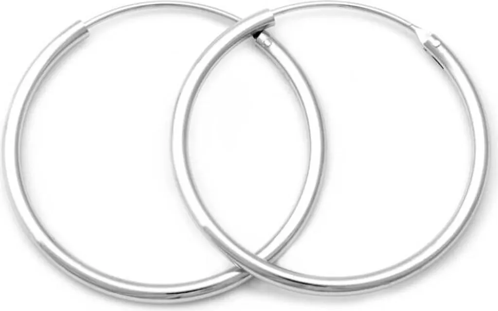Créoles rondes en argent véritable 2 cm - Bijou intemporel AGUC351/N