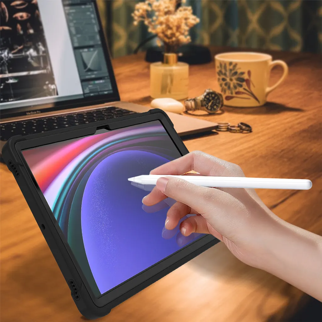 Étui pour Samsung Galaxy Tab S10+ et Tab S9+ Plus 12,4 pouces Noir