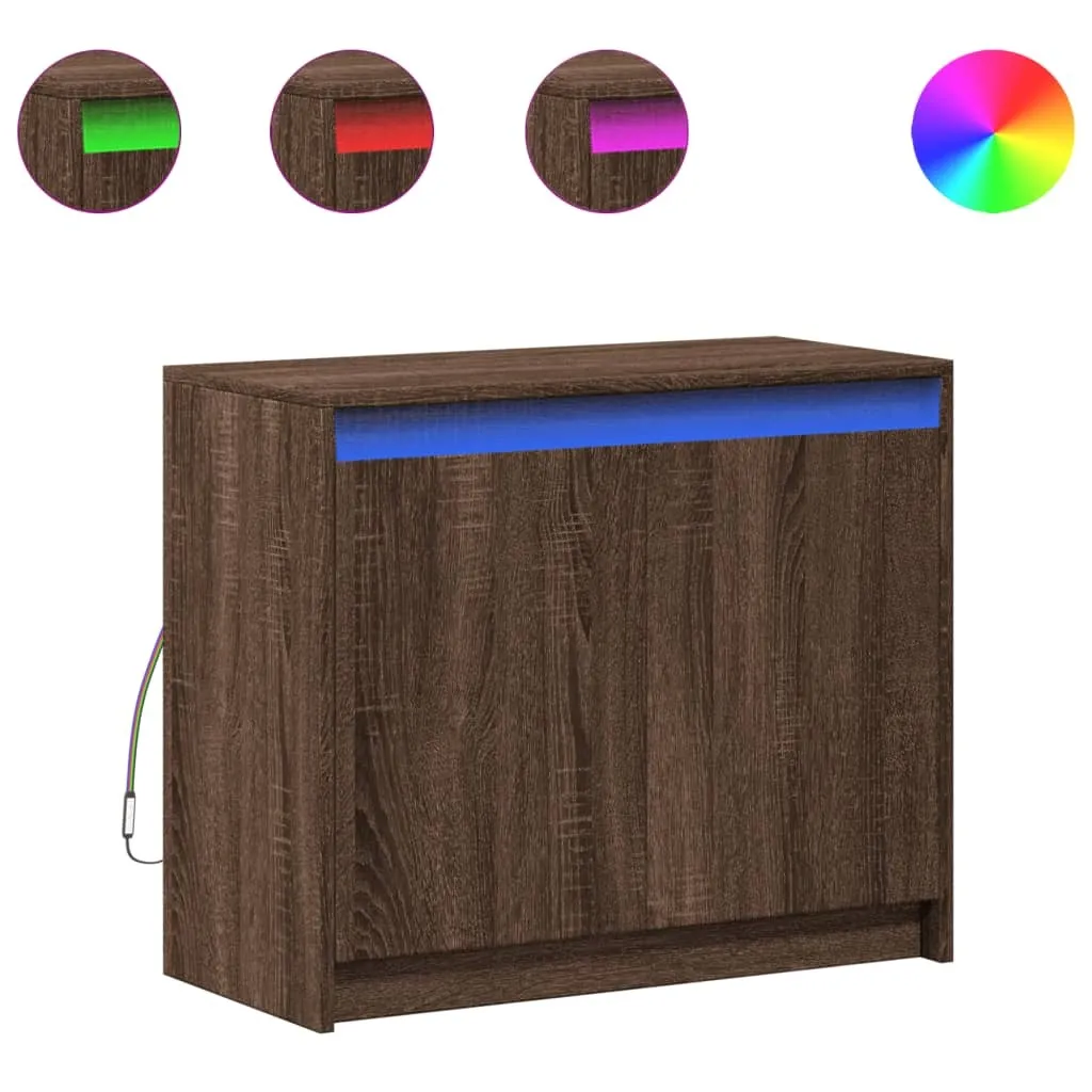 Mobile Credenza SYFAX Rovere Marrone con LED - Arredo Casa Caldo
