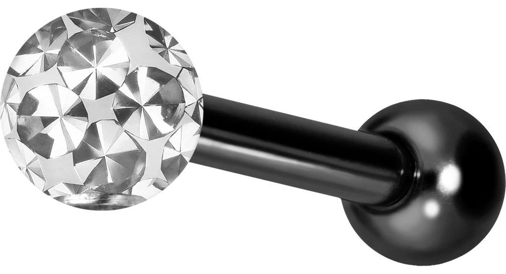 Ohrpiercing Titan Ohrpiercing mit Innengewinde EPOXY-KUGEL Schwarz Stablänge: 8mm | Kugelgröße: 2,5mm