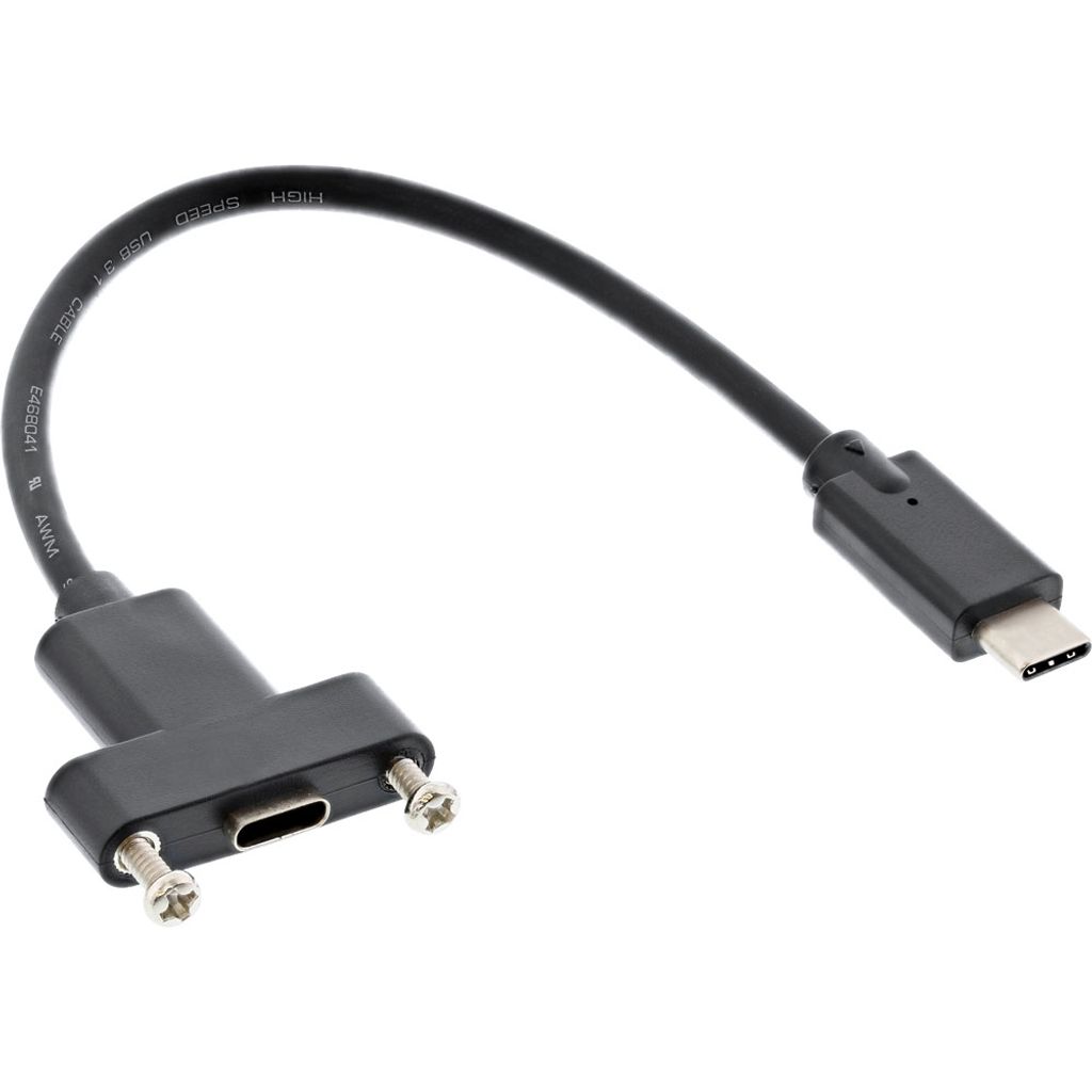 InLine USB 3.2 Gen.2 Adapterkabel, Stecker C auf Einbaubuchse C, 0,20m