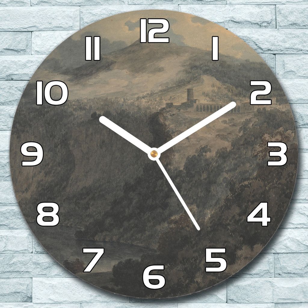 Wanduhr aus Glas Rund fi 30 See & Bergen Vintage Quarz Deko Schlafzimmer Büro