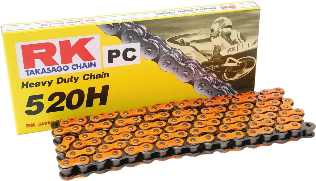 Chaîne Moto 520H RK Multicolore 116 Maillons Haute Résistance 520
