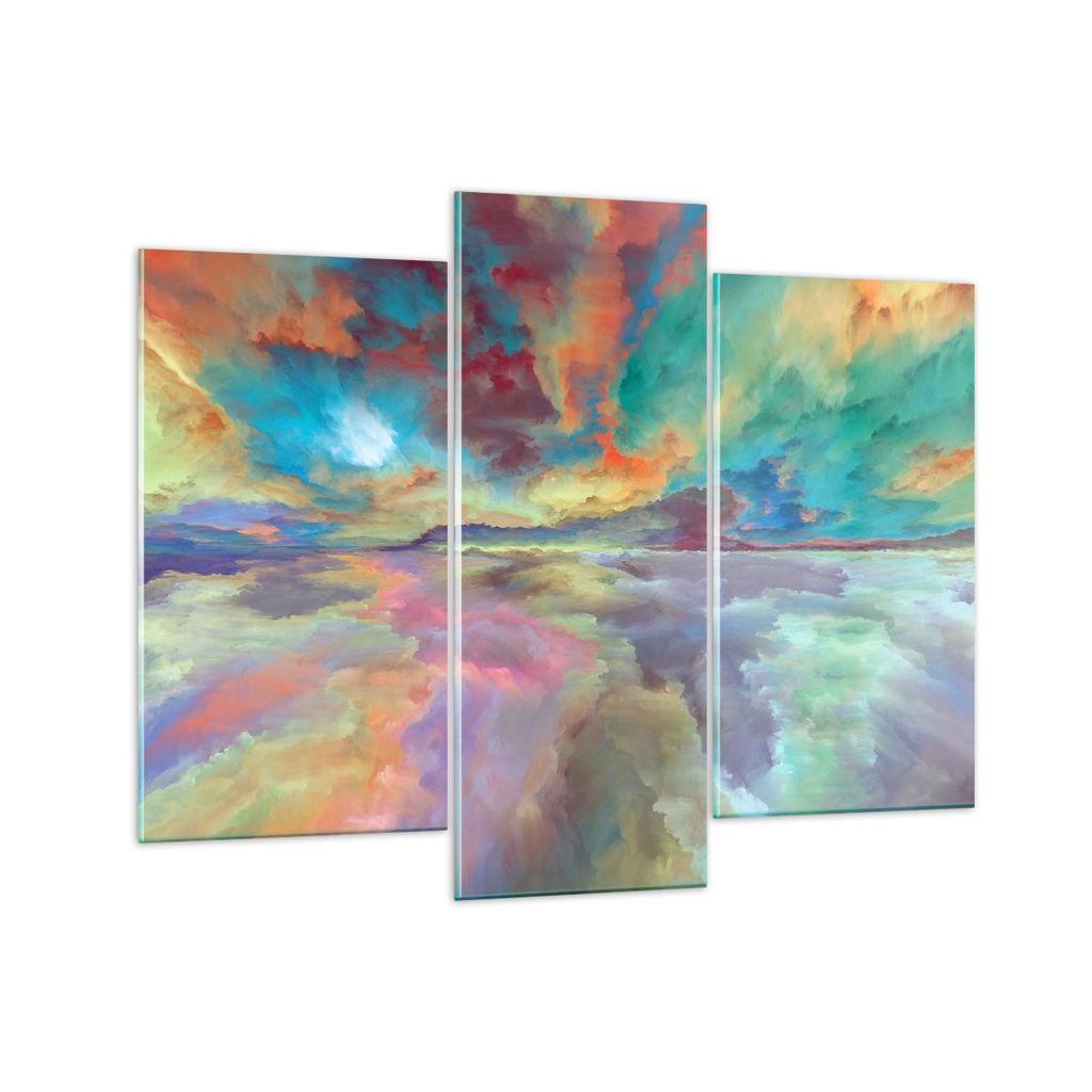 Bilder auf glas - Abstraktion modern - 130x100cm - Glasbilder - Wandbilder - Kunstdruck - zum Aufhängen bereit - Wanddekoration aus Glas - Glas Bi...