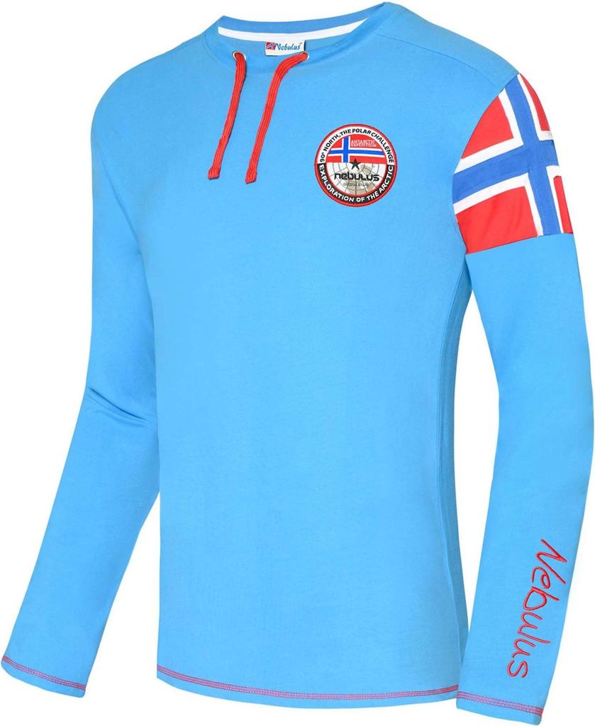 Nebulus Langarmshirt FRERK Herren, longsleeve , Rundhalsausschnitt , P4693 - Herren, malibu-rot, M