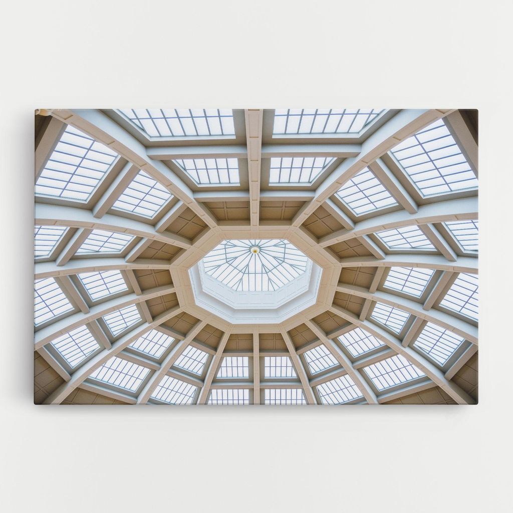 ARTHUB Leinwandbild 70x100 cm, Ceiling Dome | Wohnzimmerdekoration, Hängende Bilder, Wanddekoration, Heimdekoration, Abstrakte, Optische Täusch...