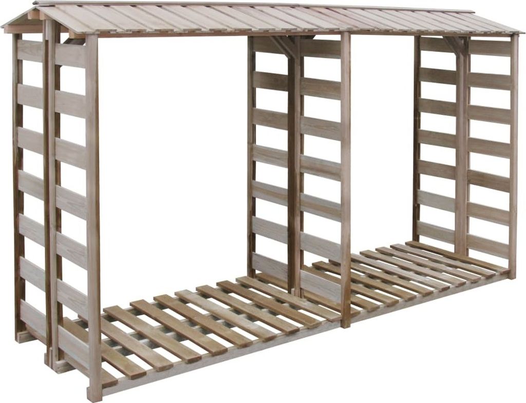 vidaXL Szopa na drewno opałowe 300x90x176 cm Drewno sosnowe Zdjęcie produktu 
