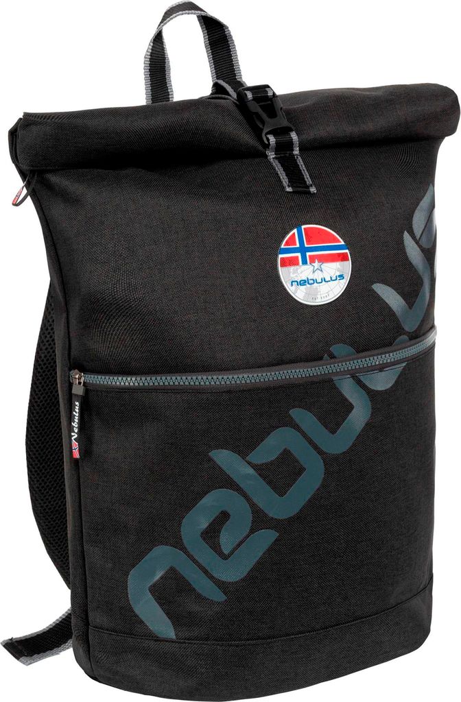 Nebulus Großer Lifestyle Rucksack - Tasche COLUMBUS, Laptoprucksack , Reiserucksack , P6076 - Uni, schwarz-grau, onesize