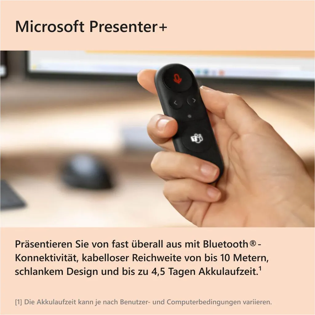 Presenter+ Microsoft Télécommande 5 Boutons avec Certification Teams - 9