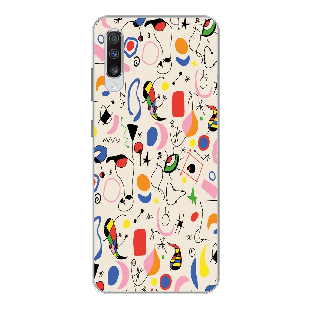 MuchoWow Handyhülle Schutzhülle Hülle für Samsung Galaxy A70 Muster - Abstrakt - Kunst Silikon Softcase Handy Hülle - Schutzhaube