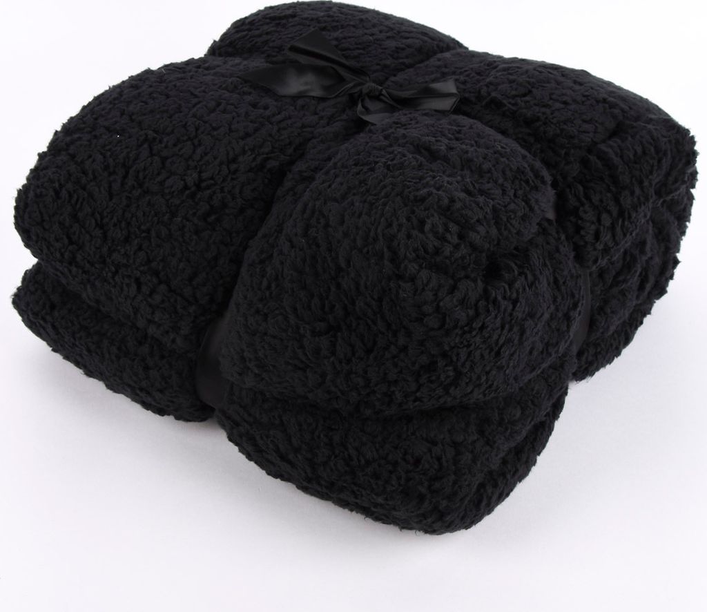 Mikrofaserdecke Kuscheldecke TEDDY schwarz 150x200cm Produktbild 