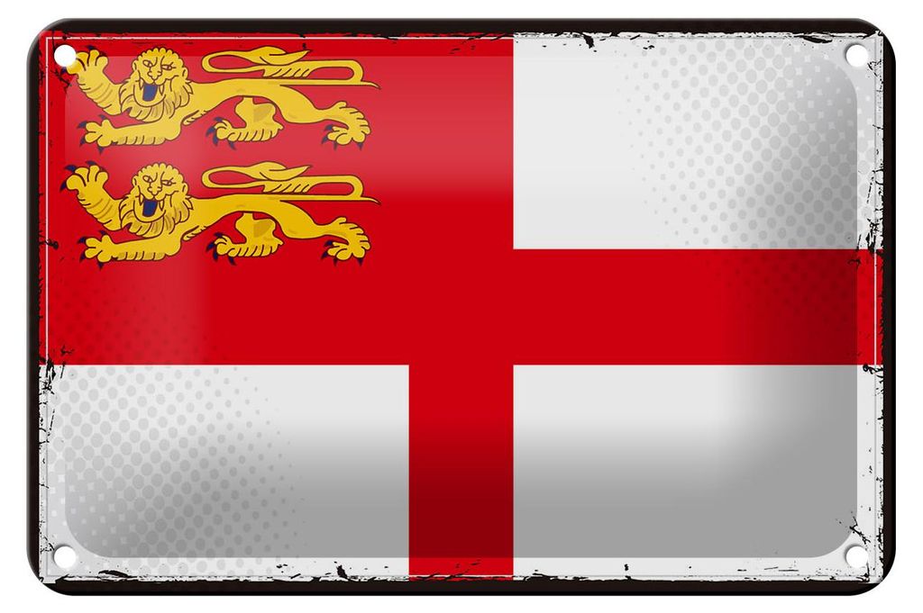 Blechschild Flagge Sark 18x12cm Retro Flag of Sark Dekoration
