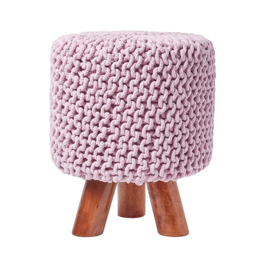 Poggiapiedi Rosa Homescapes per Cameretta e Salotto - 100% Cotone