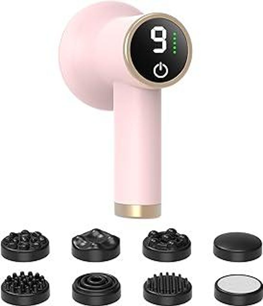 Kabelloses Anti-Cellulite Massagegerät mit 9 Vibrationsstufen & 8 Köpfen, Wiederaufladbar Handmassagegerät für Arme - Hautstraffung, Cellulite-...