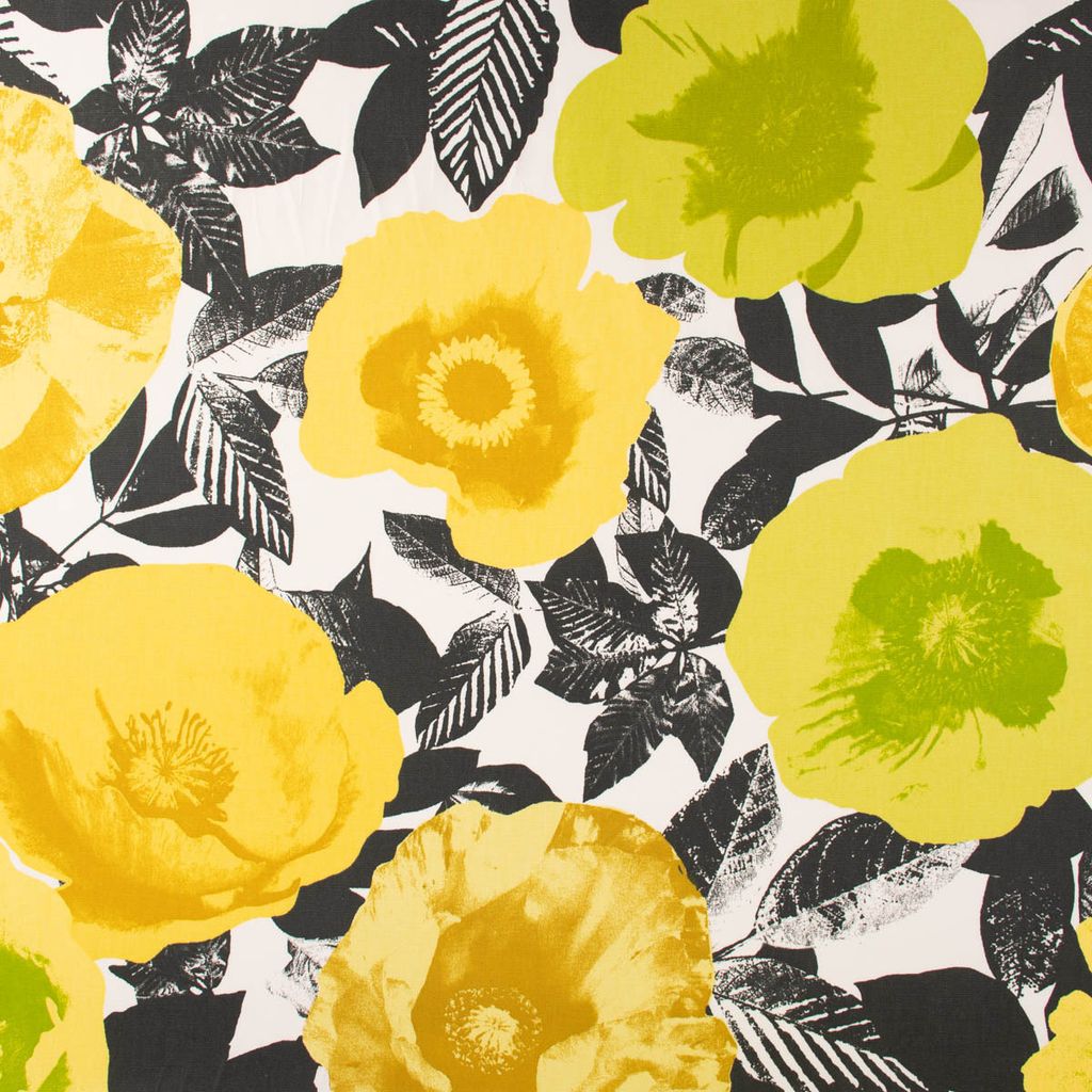 Dekostoff Meterware Baumwolle Madone Citrus Blumen gelb Produktbild 