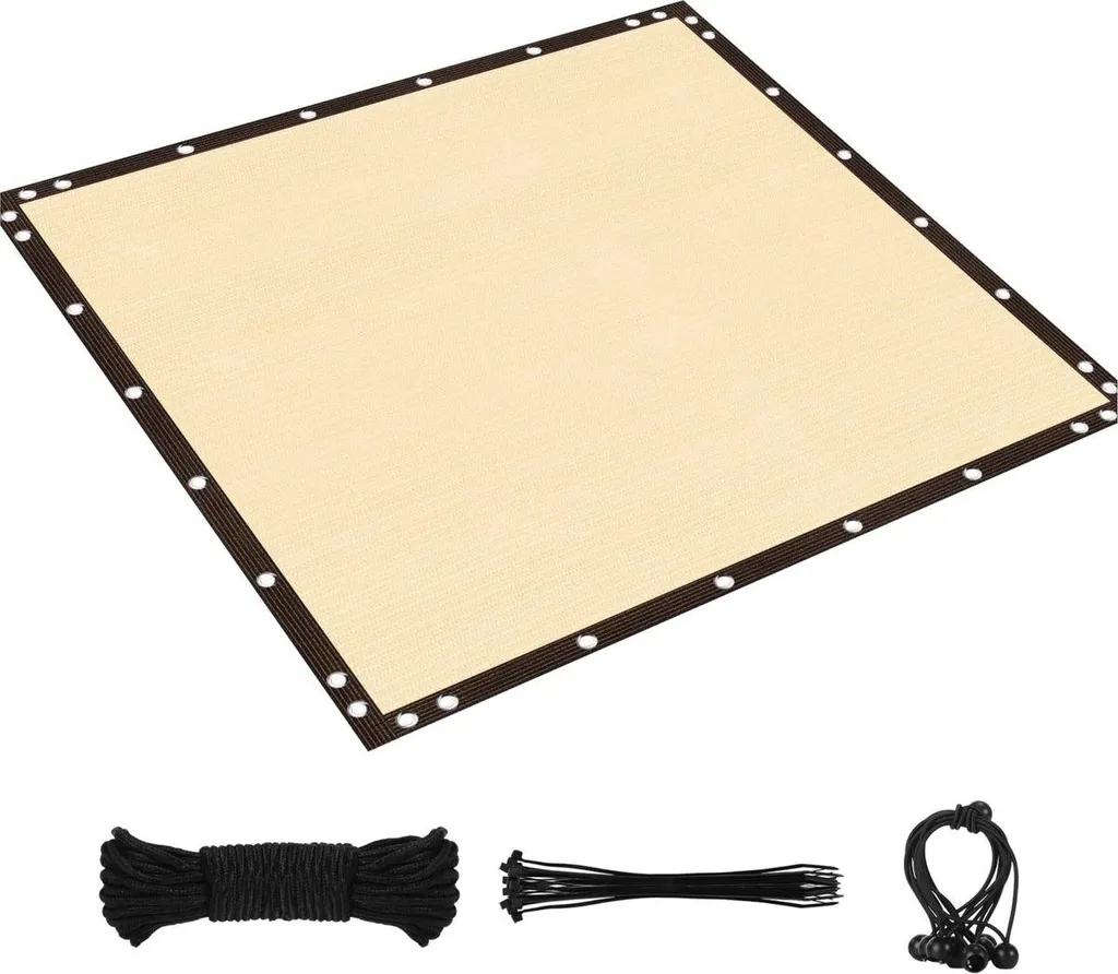 Telo Ombreggiante Professionale 4x6 Beige - Rete con Occhielli 90% UV