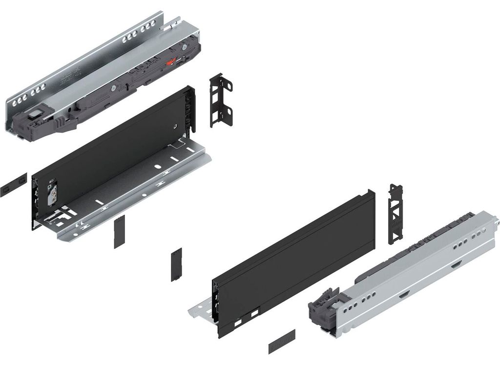 BLUM LEGRABOX pure SET Höhe M, BLUMOTION S, 40kg, NL 300, Carbonschwarz