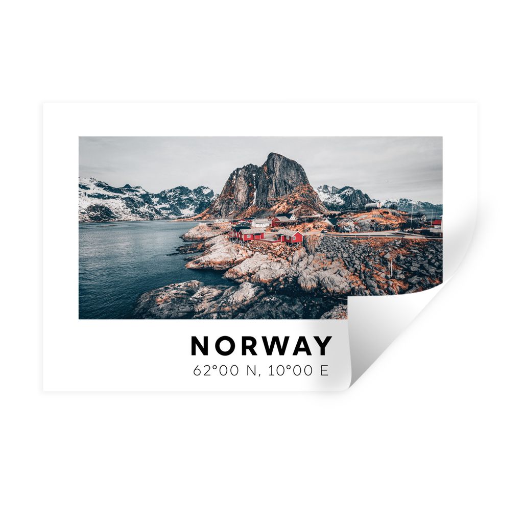 MuchoWow Wandtattoo Wandsticker Wandaufkleber Norwegen - Gletscher - See 30x20 cm Selbstklebend und Repositionierbar - Wierderverwendbar - Selbst...