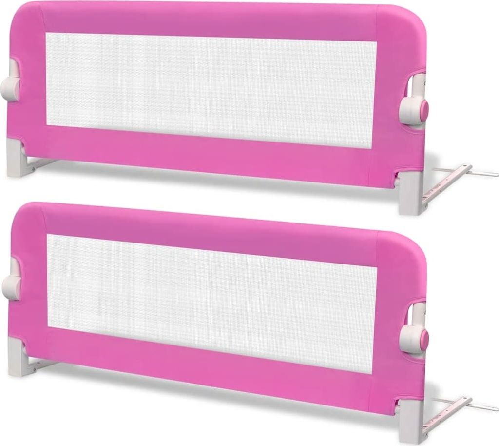vidaXL Kleinkind Bettschutzgitter 2 Stk. Rosa 102x42 cm