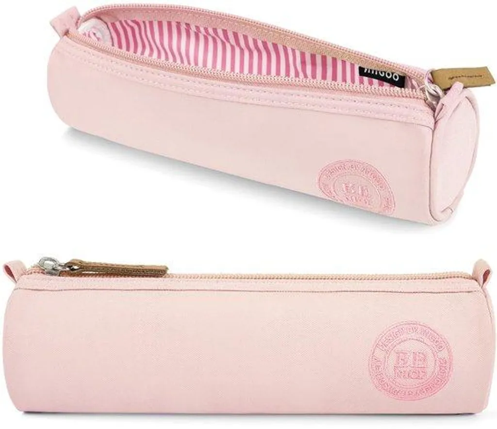 Trousse de rangement rose zippée en toile durable pour stylos et feutres