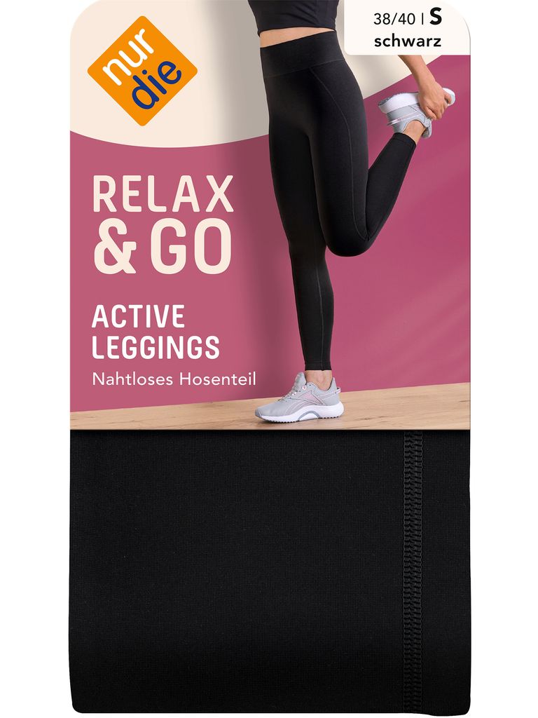 NUR DIE Leggins thermo-Leggins lange unterhose Relax & Go Active schwarz 38-40