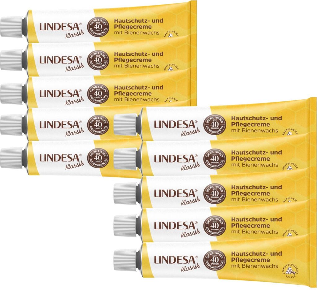 10x LINDESA® Klassik Hautschutzpflegecreme mit Bienenwachs Produktbild 1