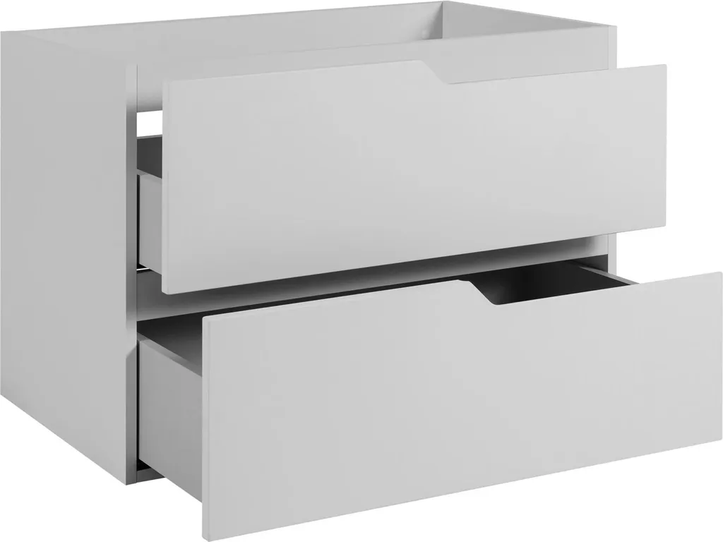 Meuble Salle de Bain 100 cm Noir et Blanc Suspendu avec 2 Tiroirs