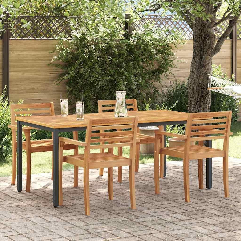 "im Angebot" Gartentisch - Tisch für Outdoor - für Garten - Natürlich und Schwarz 180x90x75 cm - Gartentische CC17887