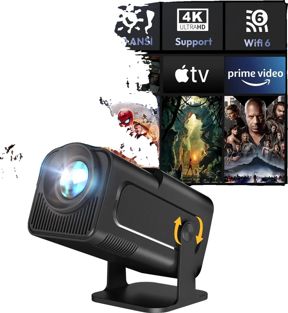Projecteur LED 11000 lumens avec affichage ajustable à 180 degrés USB