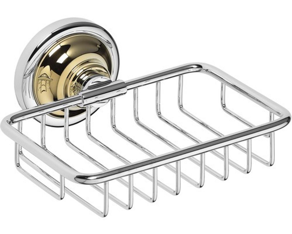 Porte-savon en gitter RETRO en chrome-or 14x6.5x14.2 cm BEMETA